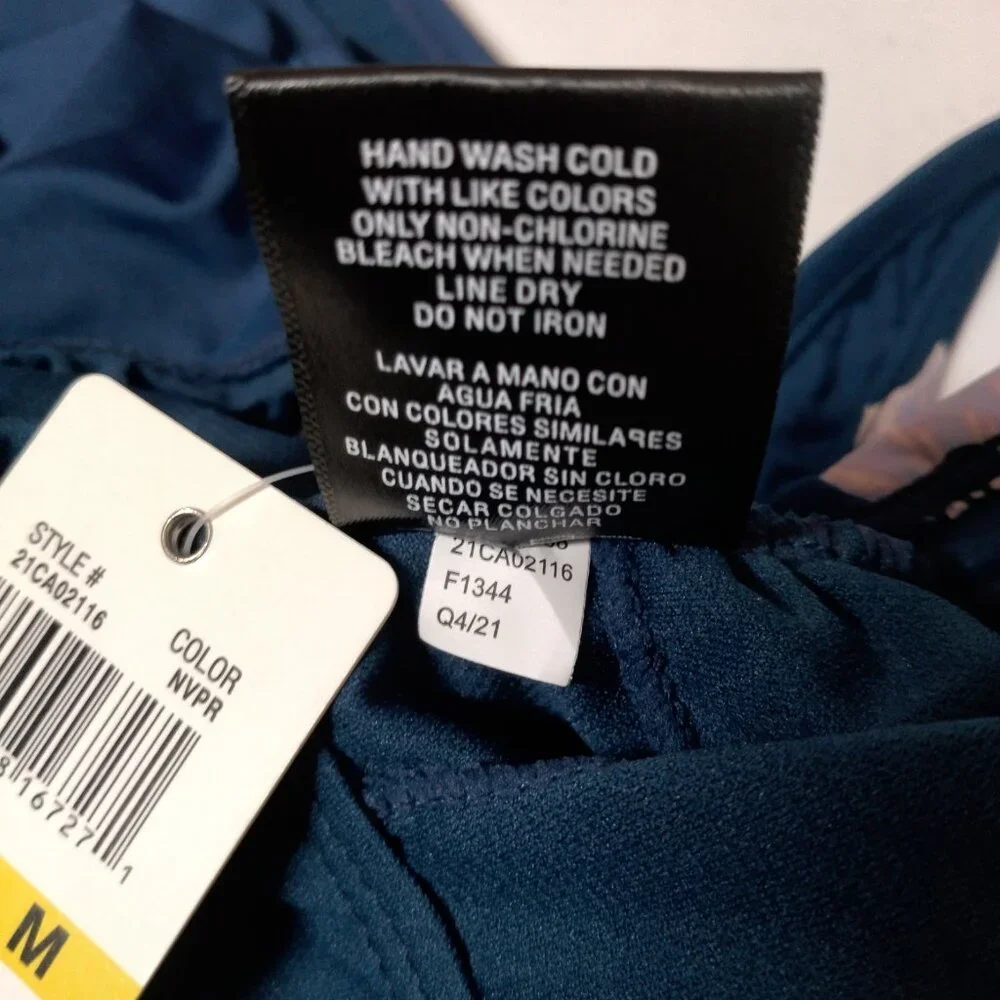 Catalina Swimwear Bathing Suit One Piece Medium Blue Purple Floral Tank Swim - Picture 6 of 16